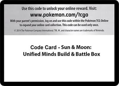 Code Card - Sun & Moon Unified Minds Build & Battle Box (B&B)
