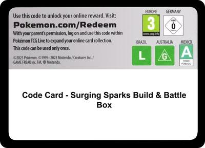 Code Card - Surging Sparks Build & Battle Box (B&B)