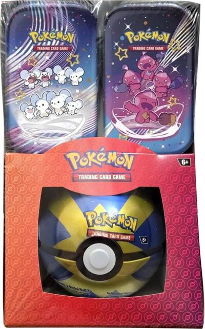Retail Exclusive Pokemon Paldean Fates Mini Tins + Poke Ball Tin (MBT)