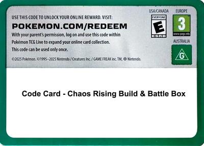 Code Card - Chaos Rising Build & Battle Box (B&B)