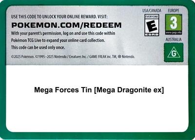 Code Card - Mega Forces Tin [Mega Dragonite ex]