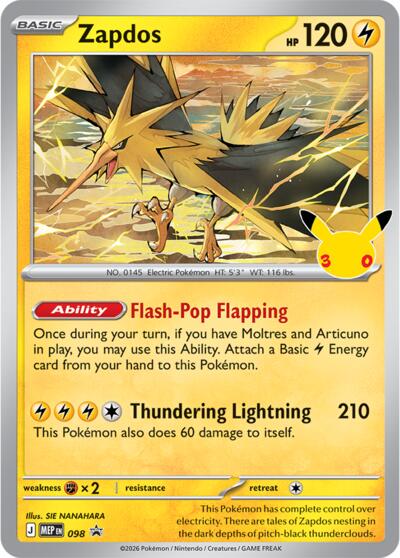 Zapdos - 098 (30th Celebration)