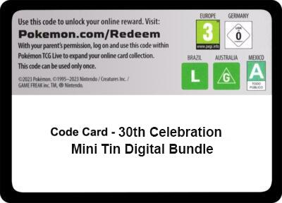 Code Card - 30th Celebration Mini Tin digital bundle (MBT)